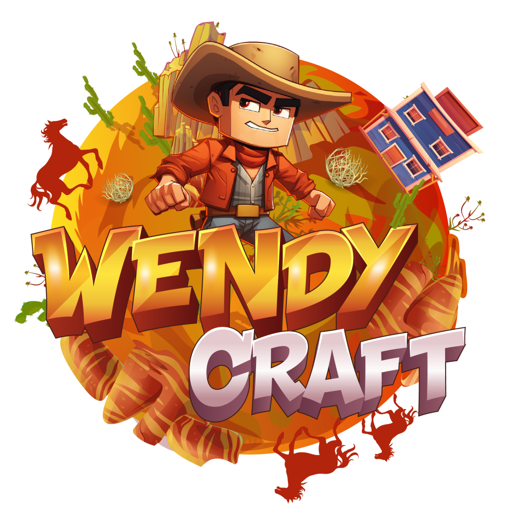 Logo de WendyCraft en naranja y negro con diseño moderno